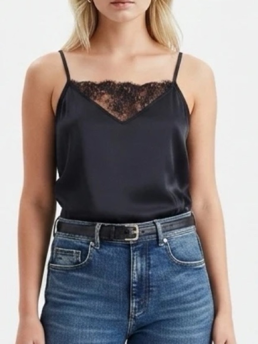 Black Lace Silky Camisole